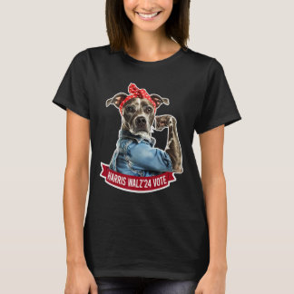 Hund Dam Kamala Harris Tim Walz Rösträtt i valet T Shirt