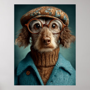 Hund Dapper i Bäran Vinter Poster