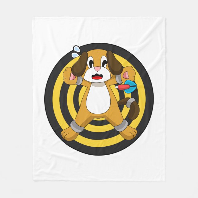 Hund Darts Dartboard Fleecefilt (Framsidan)