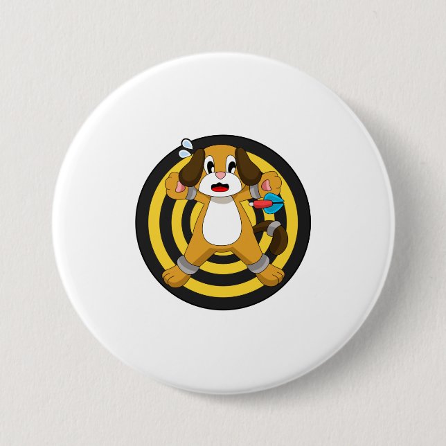 Hund Darts Dartboard Knapp (Framsida)