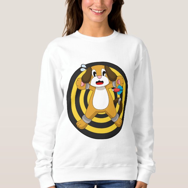 Hund Darts Dartboard T Shirt (Framsida)