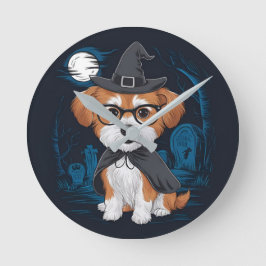 Hund Day Halloween Firande. design Rund Klocka