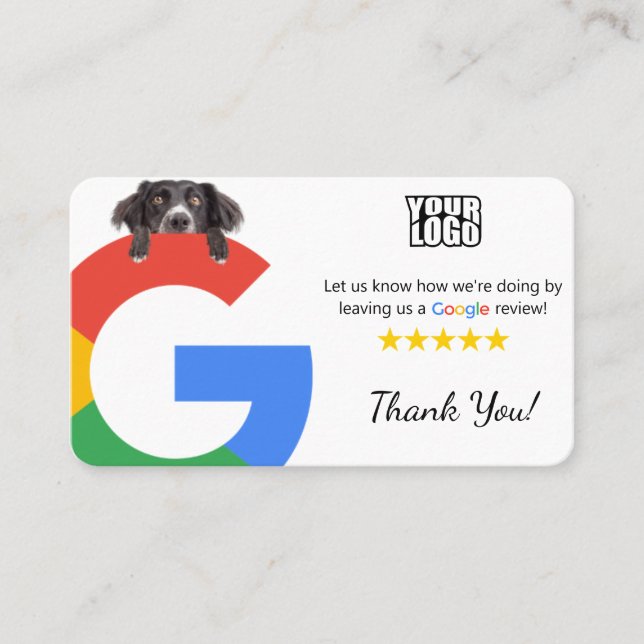 Hund Daycare Google-granskningsmall med QR-kod Visitkort (Framsida)