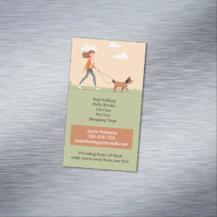 Hund Daycare Walking Pet Sitta Magnetiska Visitkort