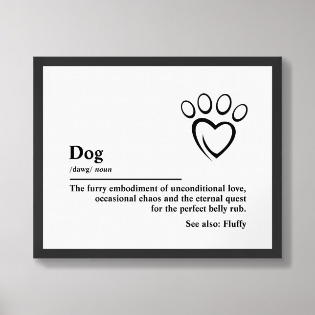 Hund Definition Wall Art Typography Poster (Skapare uppladdad)