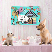 Hund dekoration för Födelsedagsfestens banderoll
