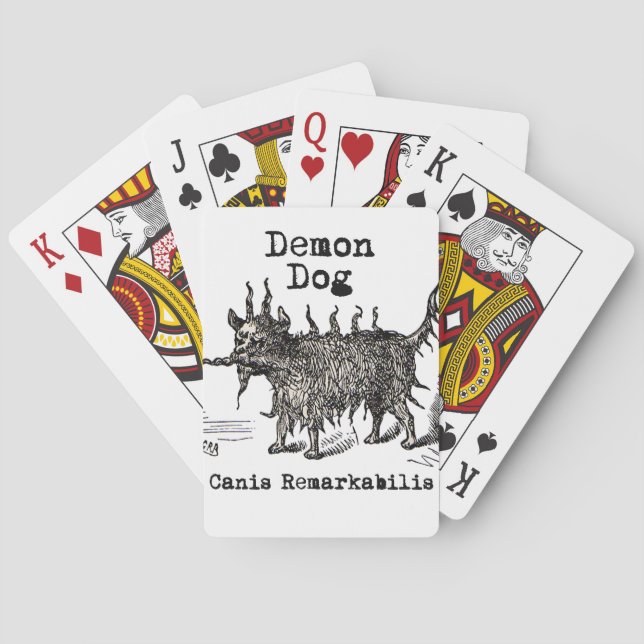 Hund Demon Vintage Funny Cute Casinokort (Baksidan)