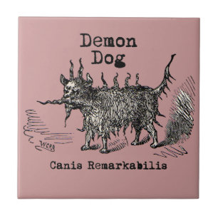 Hund Demon Vintage Funny Cute Kakelplatta