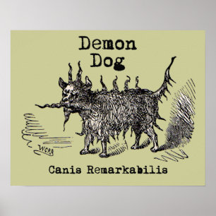 Hund Demon Vintage Funny Cute Poster