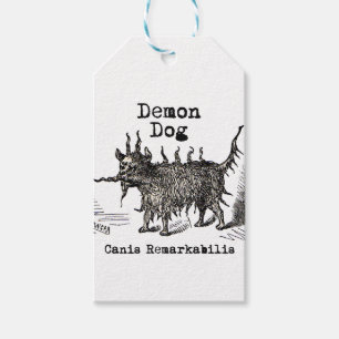 Hund Demon Vintage Funny Cute Presentetikett