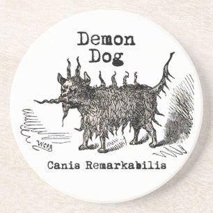 Hund Demon Vintage Funny Cute Underlägg Sandsten