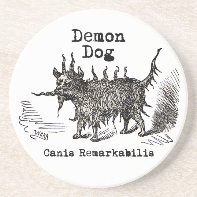 Hund Demon Vintage Funny Cute Underlägg Sandsten (Framsidan)