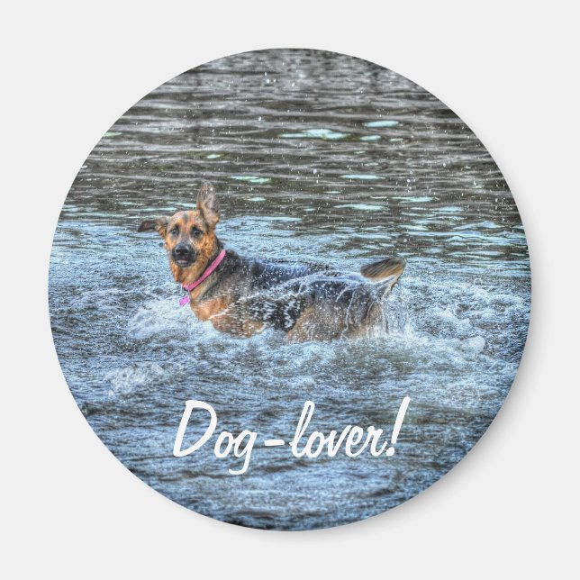 Hund design för Pet-älskare Magnet (Framsidan)