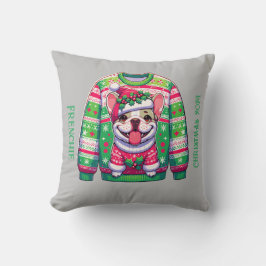 Hund design Fransk bulldog Jul lustig Kudde