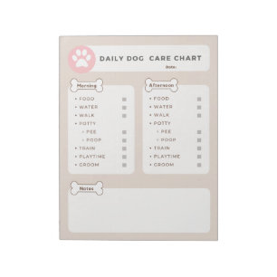 Hund-diagram, Hund-checklista, Djuromsorgt diagram Anteckningsblock