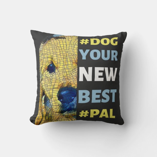 #Hund, din nya bästa T-Shirt Kudde (Framsida)