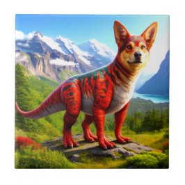 Hund Dinosaur Kakelplatta