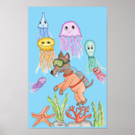 Hund Djuphavsdykare Poster