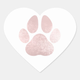 Hund Djurälskare Tass Cute Heart White Hjärtformat Klistermärke