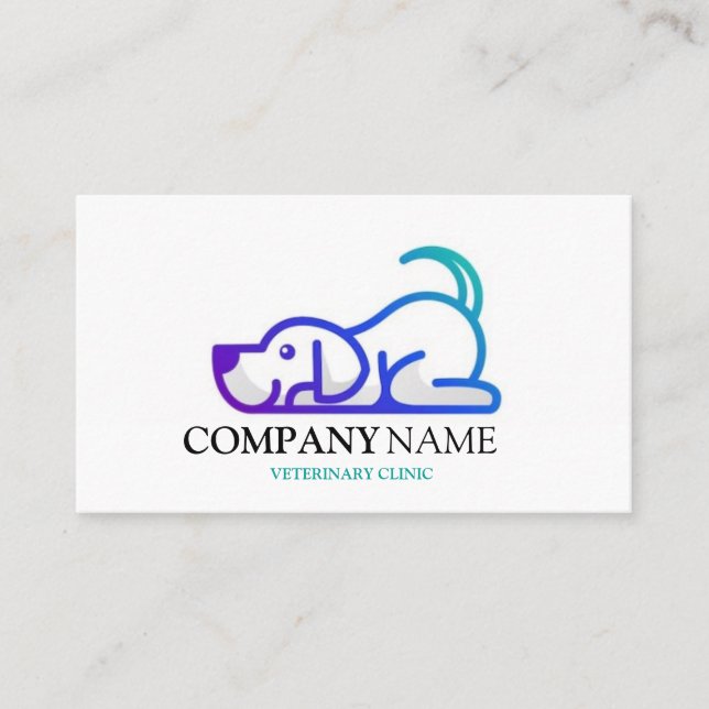 Hund Djursällskapsdjur Logotyp Veterinär Clinic Visitkort (Framsida)