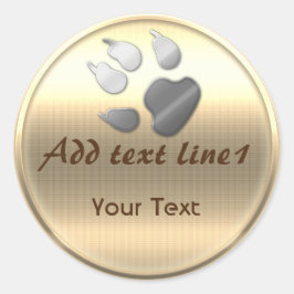 Hund Djurtryck Anpassningsbar Lägg Till Text Runt Klistermärke