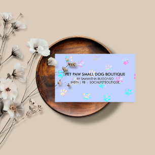 Hund Djurvård Design lila syren Visitkort