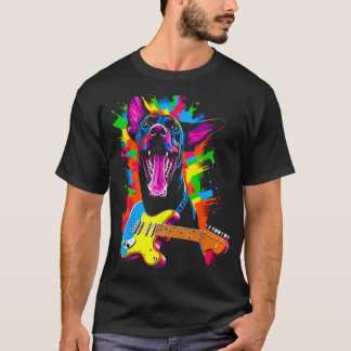 Hund Dobermann Pinscher Gitarrist T Shirt