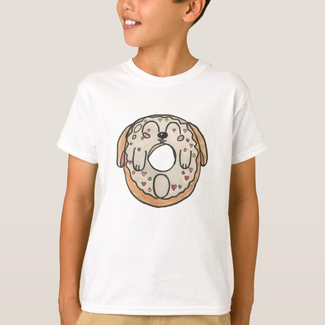 Hund Donut T Shirt (Framsida)