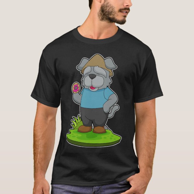 Hund Donut T Shirt (Framsida)