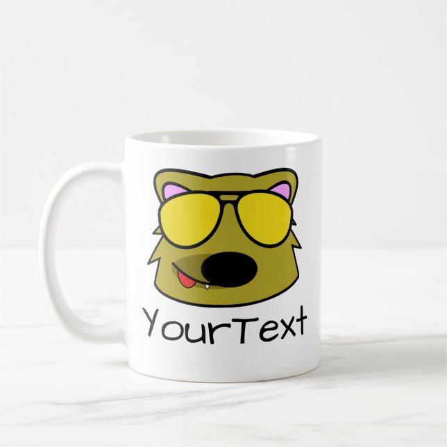 Hund Doodle Ansikte Personlig Coffee Mugg (Vänster)