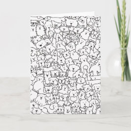 Hund Doodle Art Blank Notecard Kort