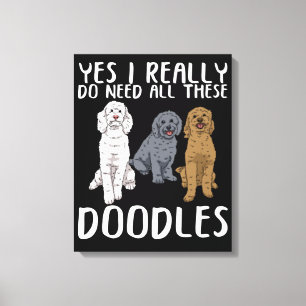 Hund Doodle Mamma ger Pappa Labradoodle Doodle Canvastryck