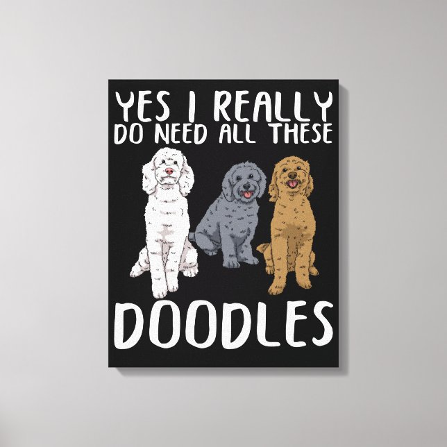 Hund Doodle Mamma ger Pappa Labradoodle Doodle Canvastryck (Framsida)