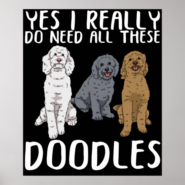 Hund Doodle Mamma ger Pappa Labradoodle Doodle Poster (Framsidan)
