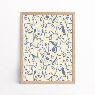 Hund Doodle Skiss Affisch Väggkonst