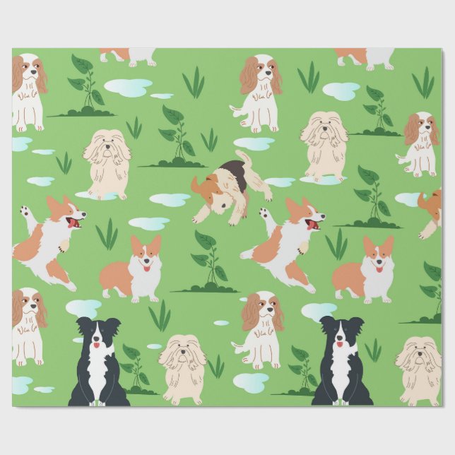 Hund Doodles Presentpapper (Platt)