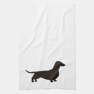 Hund Doxie Dachsie för taxSilhouetteWiener Kökshandduk
