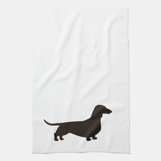 Hund Doxie Dachsie för taxSilhouetteWiener Kökshandduk (Vertikal)