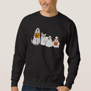 Hund dräkt som spök Halloween kostym Pumpa Hund Lång Ärmad Tröja