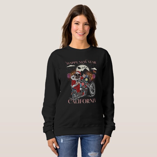 Hund Drives a Motorcycle to California T Shirt (Hel framsida)