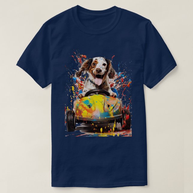 Hund Driving T Shirt (Design framsida)