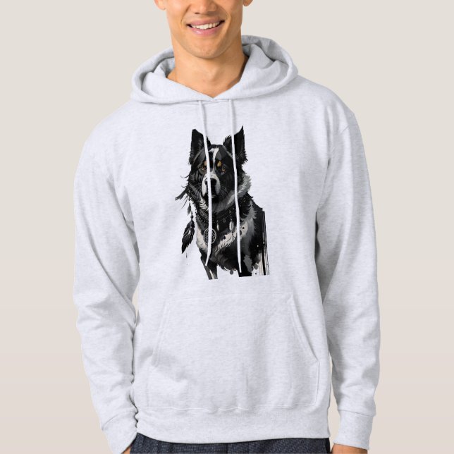 hund, drömmare, amulet, talisman. hoodie (Framsida)