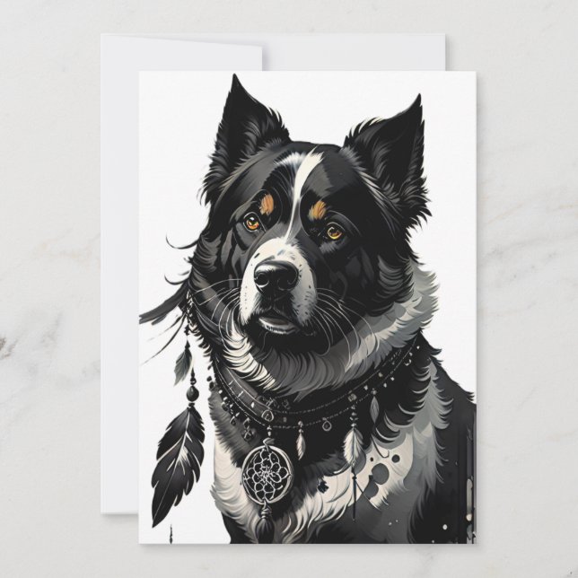 hund, drömmare, amulet, talisman. inbjudningar (Framsida)