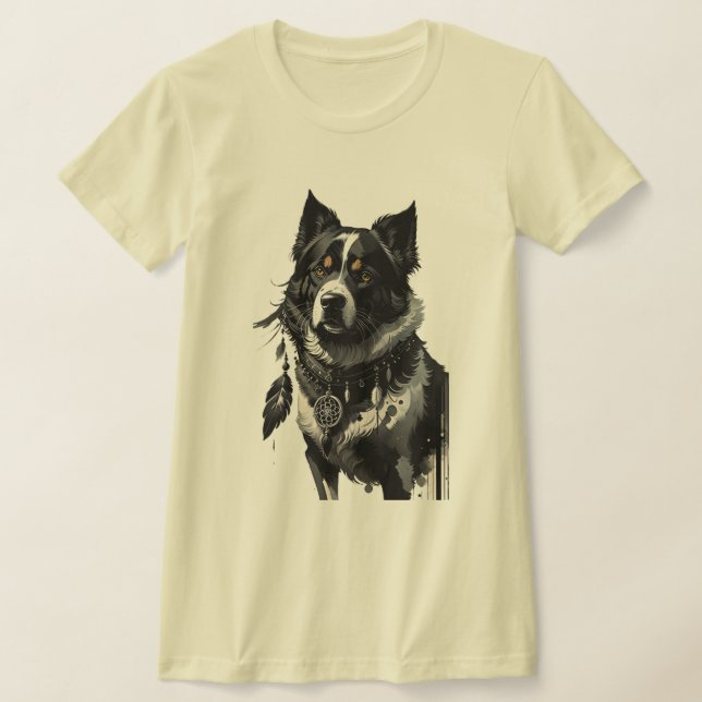 hund, drömmare, amulet, talisman. t shirt (Laydown)