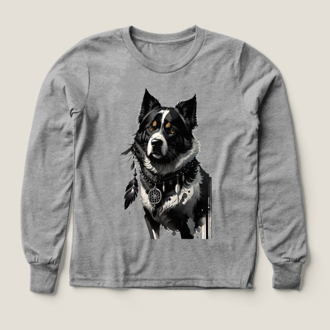 hund, drömmare, amulet, talisman. t shirt (Design framsida)
