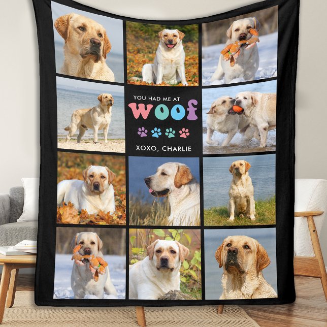 Hund du hade mig på WOOF Anpassningsbar 11 Photo C Fleecefilt (Skapare uppladdad)