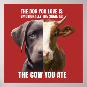 Hund du Kärlek är densamma som den kon du åt Poster