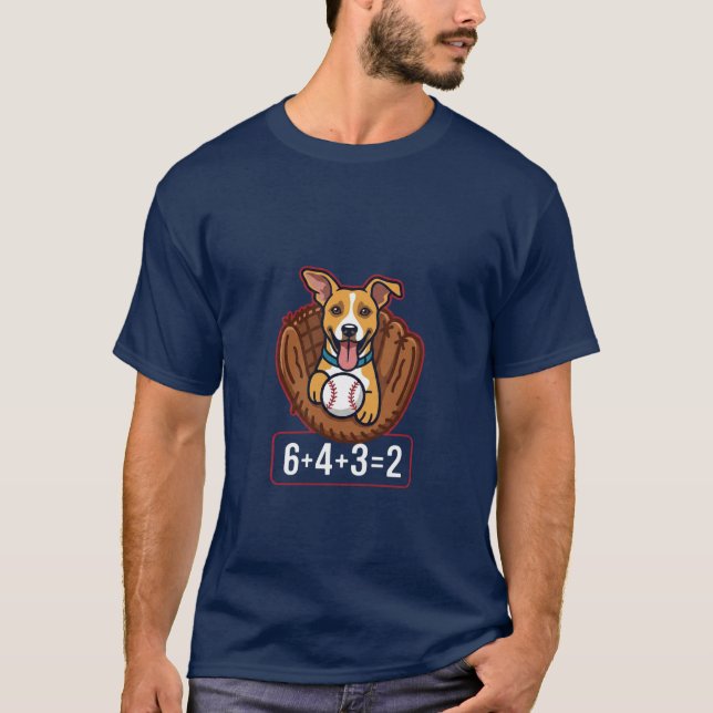 hund dubbelspel t shirt (Framsida)