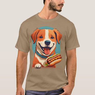 Hund eat HotDog-familjejul T Shirt