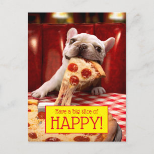Hund Eating Pizza-segment Inbjudan Vykort